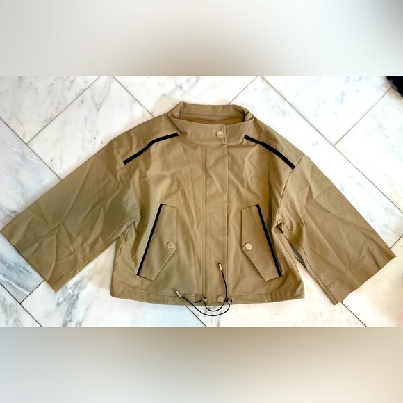 Lysse Jackets & Blazers - Lysse New York, khaki cropped zip up wide sleeve lightweight jacket womens Small